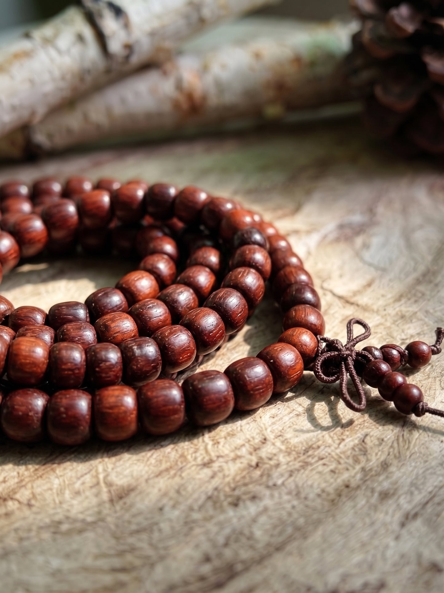 Purple barrel-bead necklace