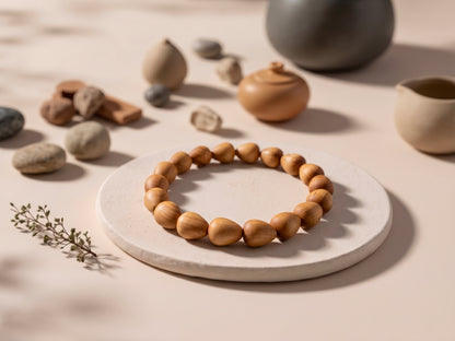 Heart-shaped Thuja wood bracelet