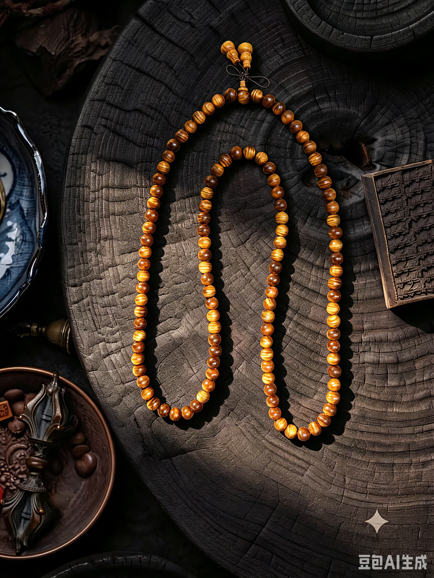 0.8cm Thuja wood necklace