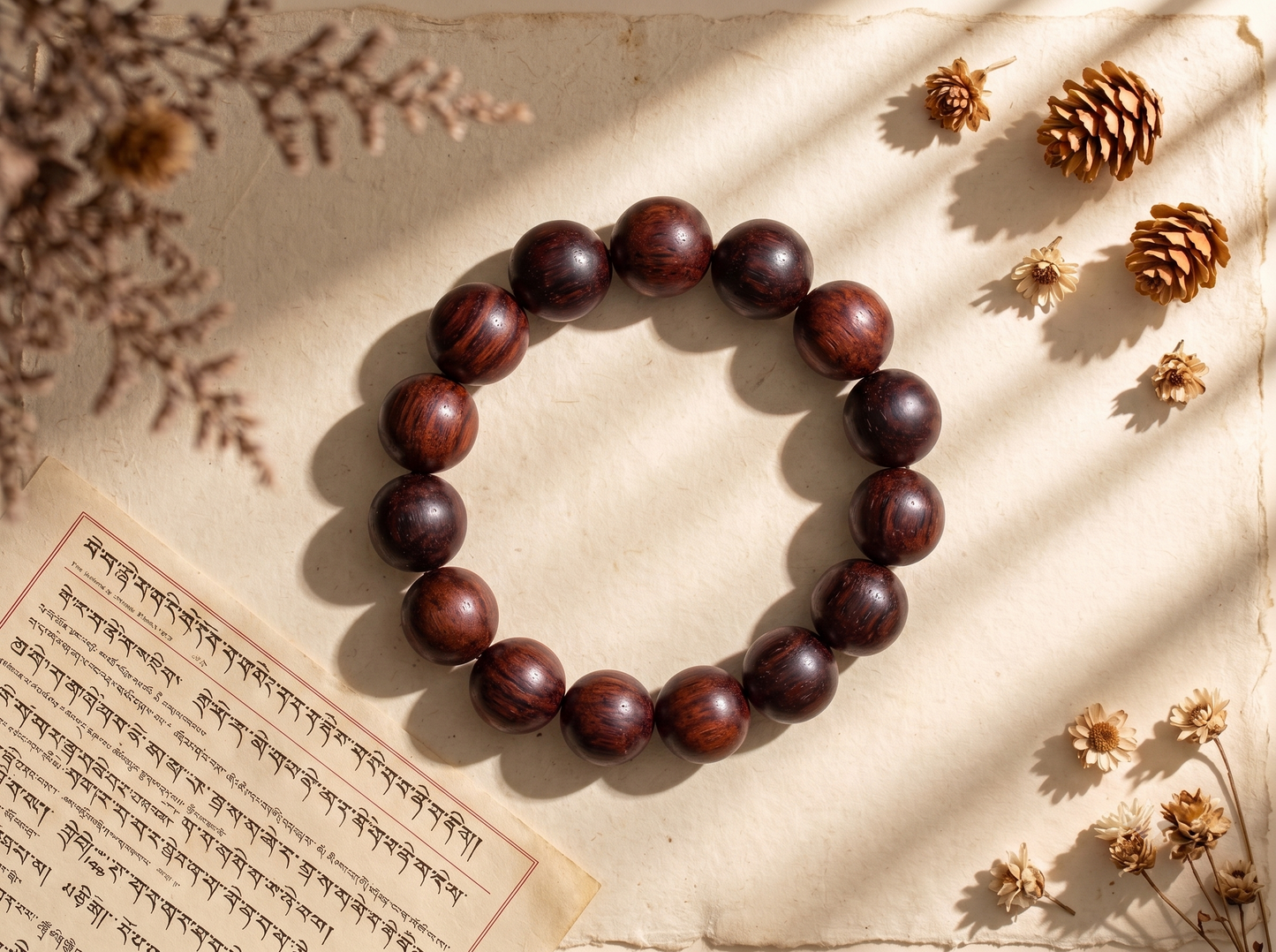 Tablet Beads — Small-leaf Red Sandalwood