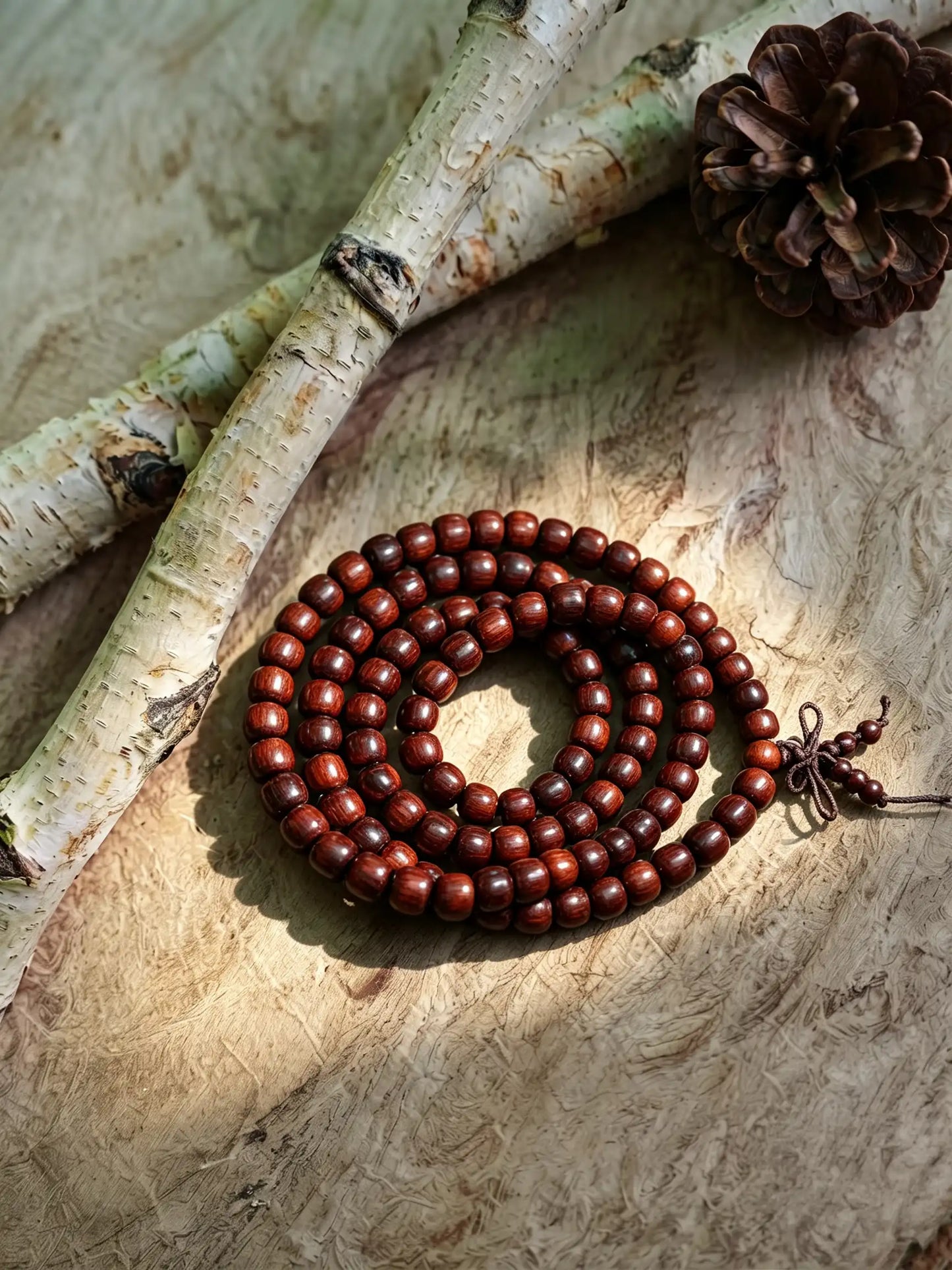 Purple barrel-bead necklace