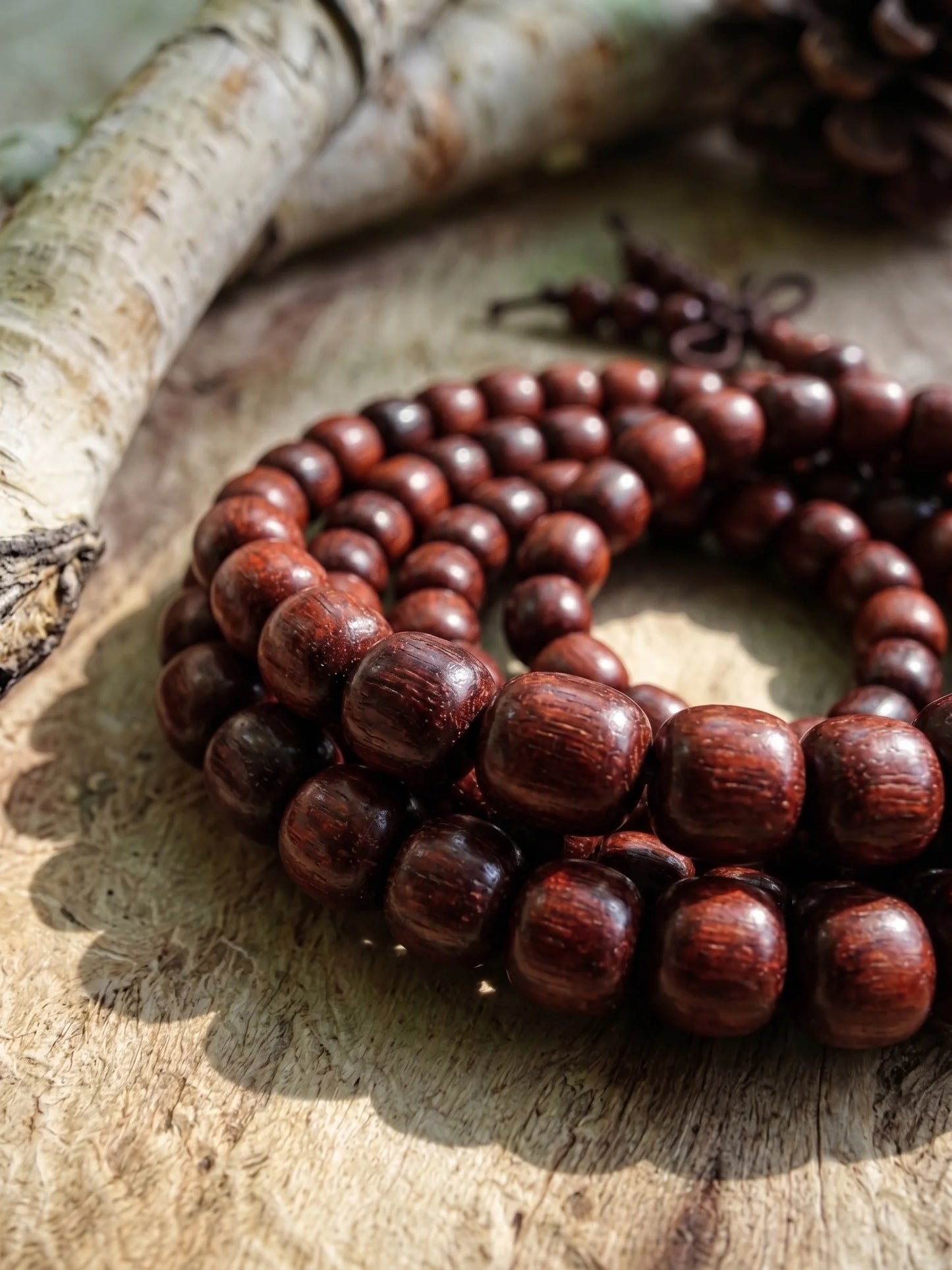 Purple barrel-bead necklace