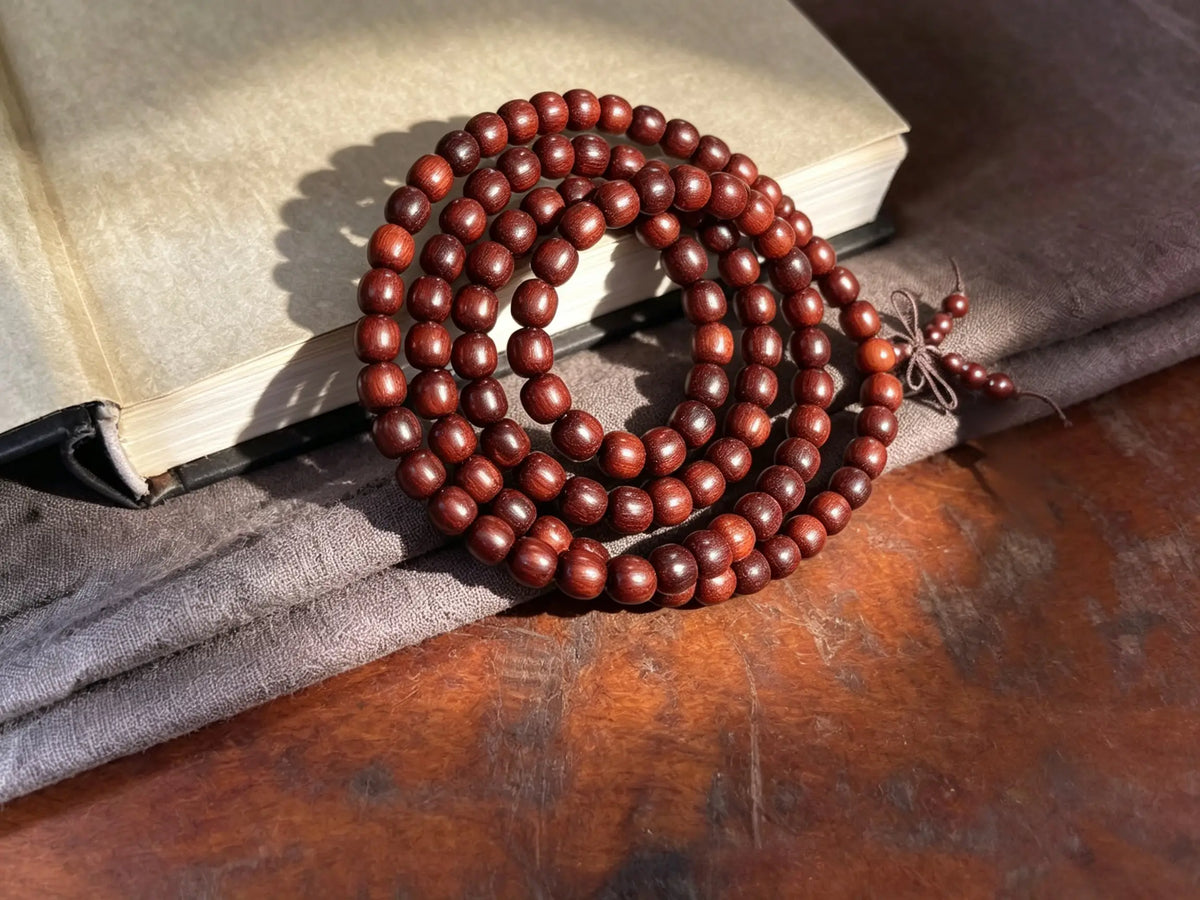 Purple barrel-bead necklace