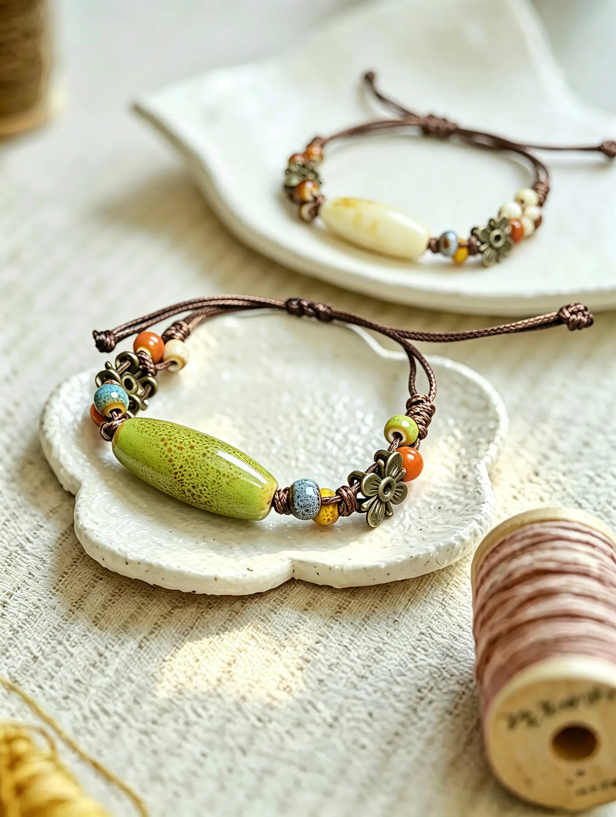 Ceramic bead bracelet