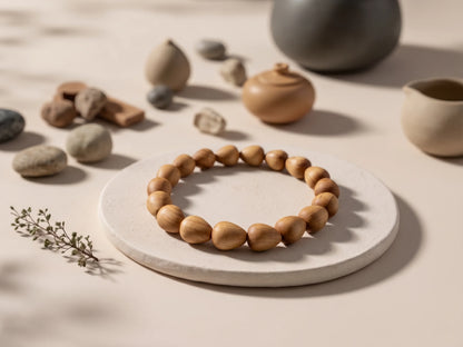Heart-shaped Thuja wood bracelet