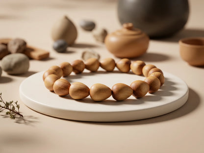 Heart-shaped Thuja wood bracelet