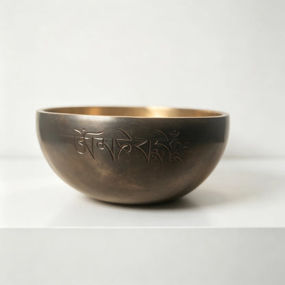 Kailash Black & Gold Dual-Tone Full Moon Singing Bowl