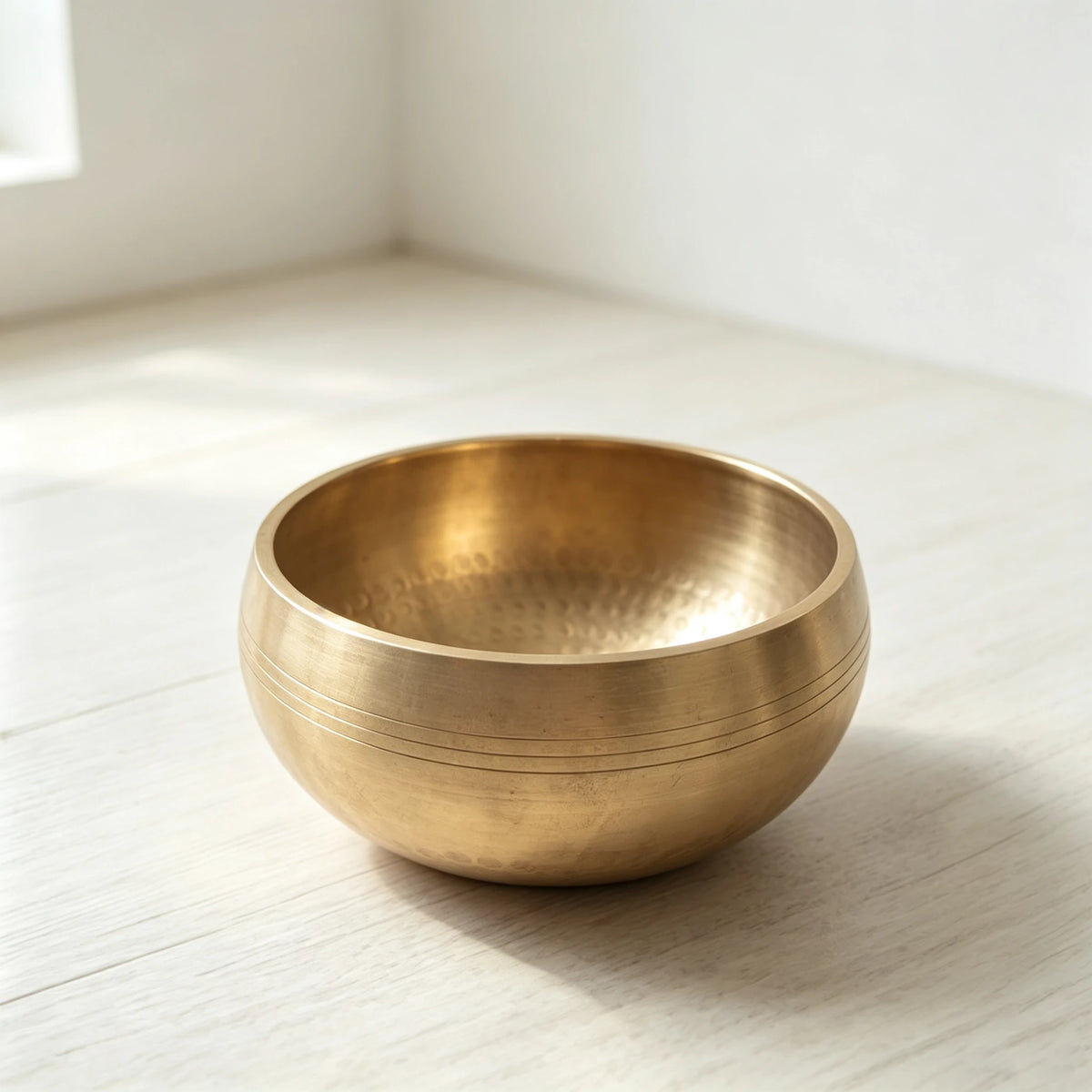 Kailash Pure Raw Brass Singing Bowl - Natural Golden Finish